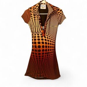 Omighty Orange and Black Dot-Gradient Mini Dress